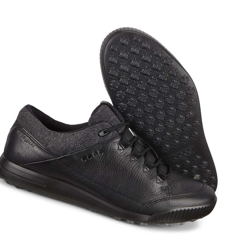 Men's Ecco Street Retro Golf Shoes Black | USA 558QMA